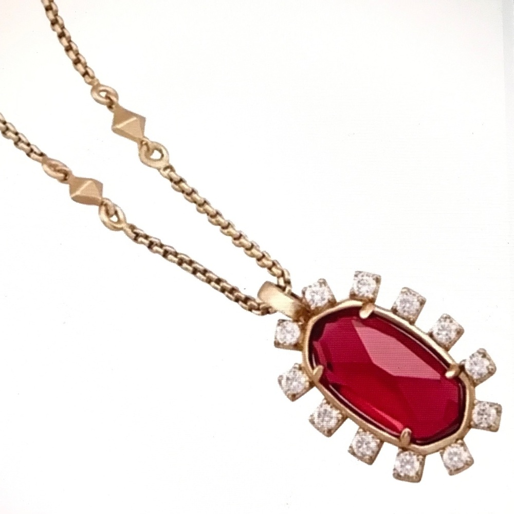KENDRA SCOTT Brett Necklace Adjustable Red Crystal Necklace